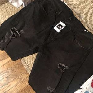 Young and reckless black distressed skinny jeans